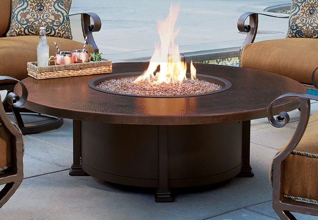 Hammered Copper Santorini Firepit Labadies Patio Furniture